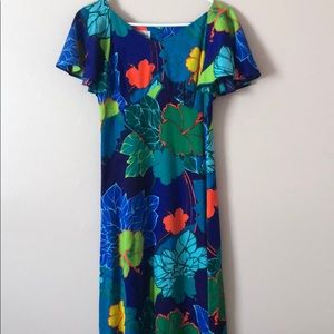 Vintage Royal Palm Hawaiian Dress, size 10